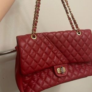 Red shoulder bag